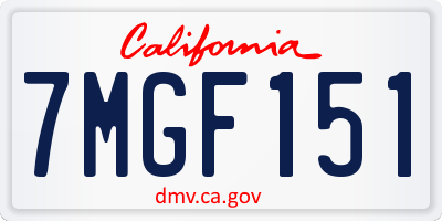 CA license plate 7MGF151
