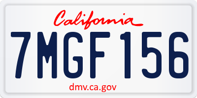 CA license plate 7MGF156