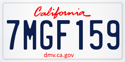 CA license plate 7MGF159