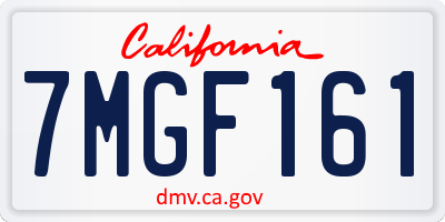 CA license plate 7MGF161