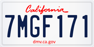 CA license plate 7MGF171