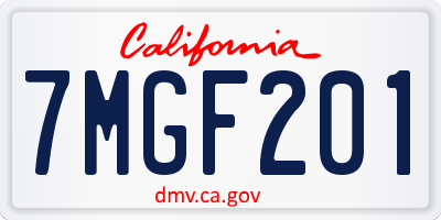 CA license plate 7MGF201