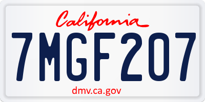 CA license plate 7MGF207