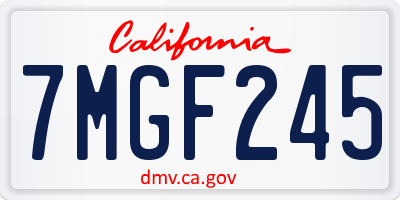 CA license plate 7MGF245
