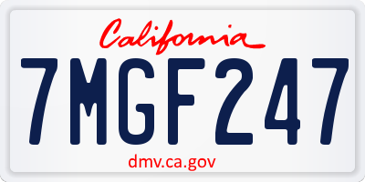 CA license plate 7MGF247