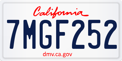 CA license plate 7MGF252