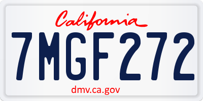 CA license plate 7MGF272