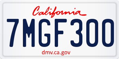 CA license plate 7MGF300