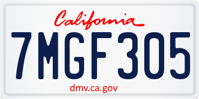 CA license plate 7MGF305