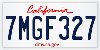 CA license plate 7MGF327