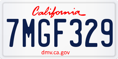 CA license plate 7MGF329