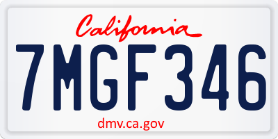 CA license plate 7MGF346