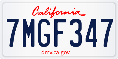 CA license plate 7MGF347