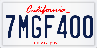 CA license plate 7MGF400