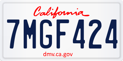 CA license plate 7MGF424