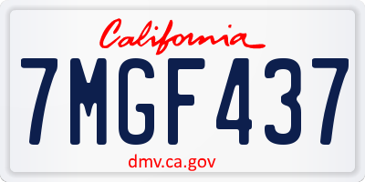 CA license plate 7MGF437