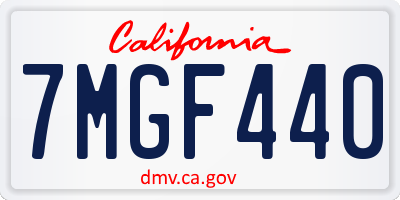 CA license plate 7MGF440