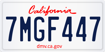 CA license plate 7MGF447