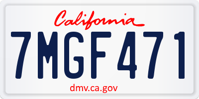 CA license plate 7MGF471