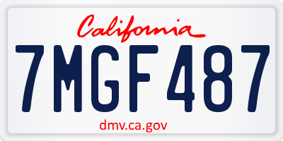 CA license plate 7MGF487