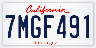 CA license plate 7MGF491