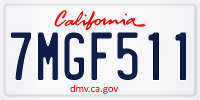 CA license plate 7MGF511