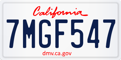 CA license plate 7MGF547