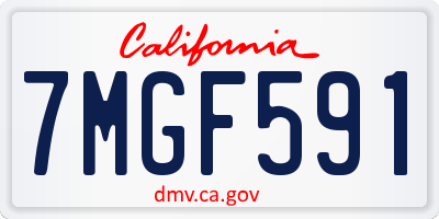 CA license plate 7MGF591