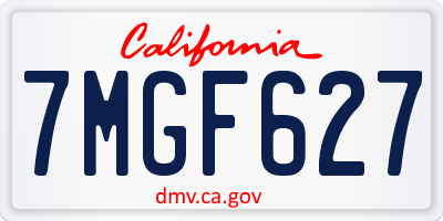 CA license plate 7MGF627