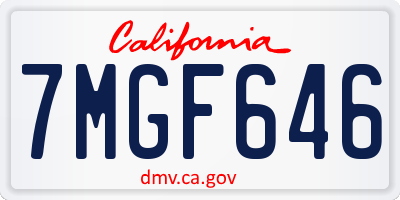 CA license plate 7MGF646