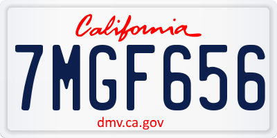 CA license plate 7MGF656