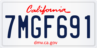 CA license plate 7MGF691