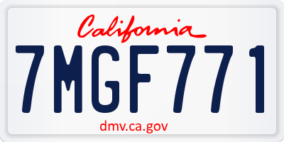 CA license plate 7MGF771