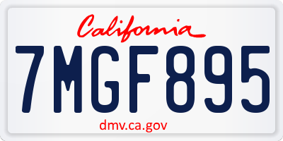 CA license plate 7MGF895