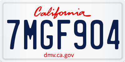 CA license plate 7MGF904