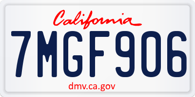 CA license plate 7MGF906