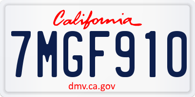 CA license plate 7MGF910