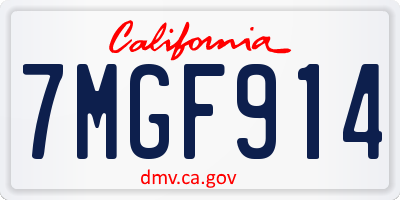 CA license plate 7MGF914