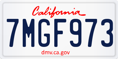 CA license plate 7MGF973