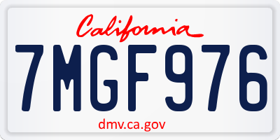 CA license plate 7MGF976