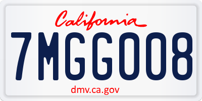 CA license plate 7MGG008