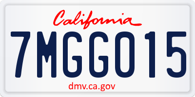 CA license plate 7MGG015