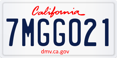 CA license plate 7MGG021