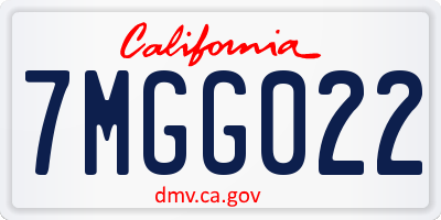CA license plate 7MGG022