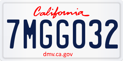 CA license plate 7MGG032