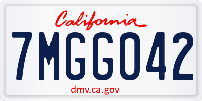 CA license plate 7MGG042