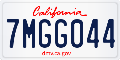 CA license plate 7MGG044