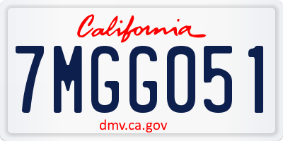 CA license plate 7MGG051