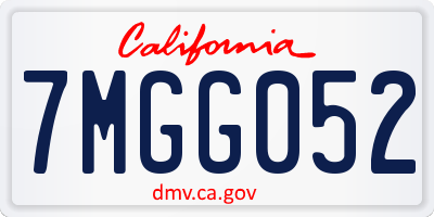 CA license plate 7MGG052