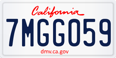 CA license plate 7MGG059